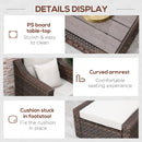 Set Salotto da Giardino Divano 2 Poltrone Tavolino e 2 Poggiapiedi in Rattan Marrone