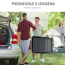 Lettino Prendisole Pieghevole 185x58x30 cm in Acciaio e Tessuto Oxford Grigio