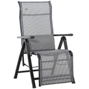 Sedia Sdraio Zero Gravity Reclinabile 70x65x111 cm in Acciaio e Tessuto a Rete Grigio