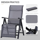 Set 2 Sedie Sdraio Zero Gravity Reclinabile 65x70x111 cm in Acciaio e Tessuto a Rete Grigio