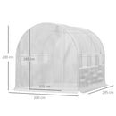 Serra per Orto da Giardino 2,95x2x2m in Acciaio e Polietilene Bianca