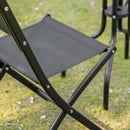 Set Tavolino e 2 Sedie Pieghevoli in Metallo Nero