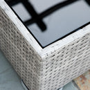 Set Salotto da Giardino Divano 2 Poltrone e Tavolino in Rattan Polietilene Grigio