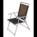 Set Tavolo Ombrellone e 2 Sedie Pieghevoli in Acciaio Nero