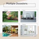 Set Tavolino e 2 Poltrone da Giardino in Rattan Polietilene Marrone e Crema