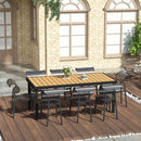 Tavolo da Giardino 190x90x74 cm in Alluminio e Plastica Nero