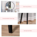 Consolle Trucco con Specchio e Sgabello in Legno Bianco e Nero