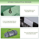 Tenda da Campeggio 4-6 Persone 410x240x195 cm 2 Spazi 4 Porte a Cerniera Verde