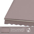Tenda da Sole a Caduta 180×70 cm in Alluminio e Poliestere Marrone