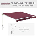 Tenda da Sole 295x250 cm in Alluminio e Poliestere Rosso Scuro
