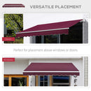 Tenda da Sole 295x250 cm in Alluminio e Poliestere Rosso Scuro