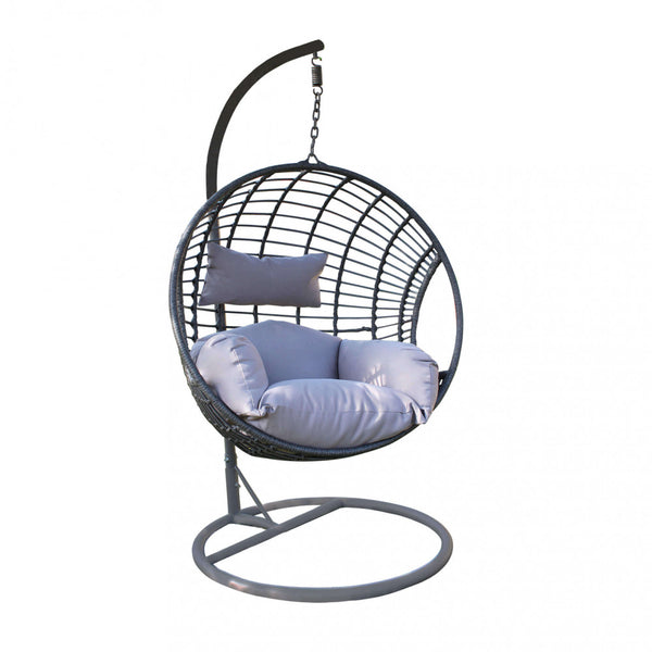 Dondolo Pensile da Giardino Elba in Wicker Grigio prezzo