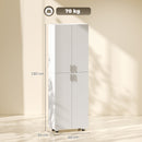 Armadio Guardaroba 60x34x180 cm con 4 Ante e Chiusura Soft Close in Truciolato Bianco      