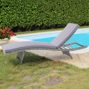 Lettino Prendisole da Giardino Honolulu con Cuscino 67x206x32 h cm in Wicker Grigio