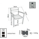 Sedia Barbados Impilabile 54x54x84 h cm in Alluminio Grigio