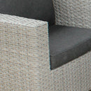 Set Salotto da Giardino Divano 2 Poltrone e Tavolino con Cuscini in Wicker Grigio