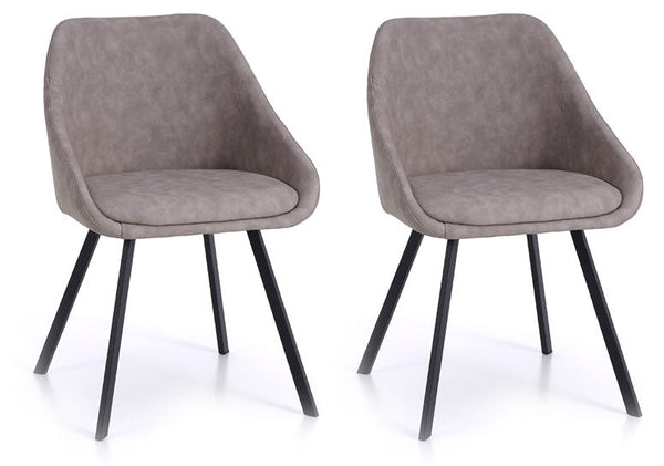 Set 2 Sedie 51x44x77 cm in Similpelle Tortora prezzo