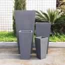 Set di 4 vasi Margherita in Fibra di argilla Grigio