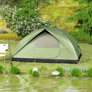 Tenda da Campeggio per 3 Persone Impermeabile 205x275x135H cm con Tasche e Gancio per Lanterna Verde   