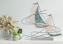 Scultura Regata 64x8,9x60 cm in Ferro Multicolor
