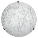 Plafoniera 1xE27 Ganci Cromo Vetro Lastra Bianco Decorato Marmo E-Energy Maida