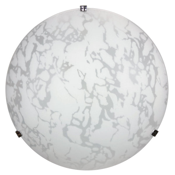 Plafoniera 2xE27 Ganci Cromo Vetro Lastra Bianco Decorato Marmo E-Energy Maida prezzo