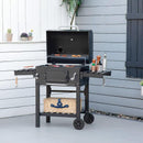 Barbecue a Carbone Carbonella 124x66x112 cm in Metallo e Ghisa smaltata Nero