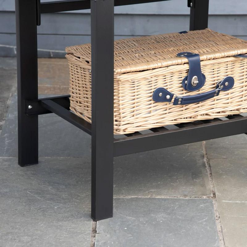 Barbecue a Carbone Carbonella 124x66x112 cm in Metallo e Ghisa smaltata Nero