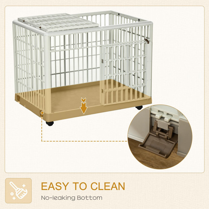 Gabbia per Cani 81x55,5x62,5 cm in ABS e PP Beige