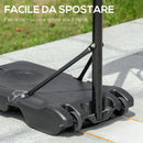 Canestro da Basket Altezza Regolabile 195-245 cm in Acciaio e HDPE Blu