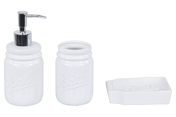 Set 3 Accessori da Bagno in Ceramica Bianco prezzo