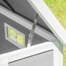 Cuccia per Cani da Esterno 102x70x73 cm in WPC Grigio, Bianco