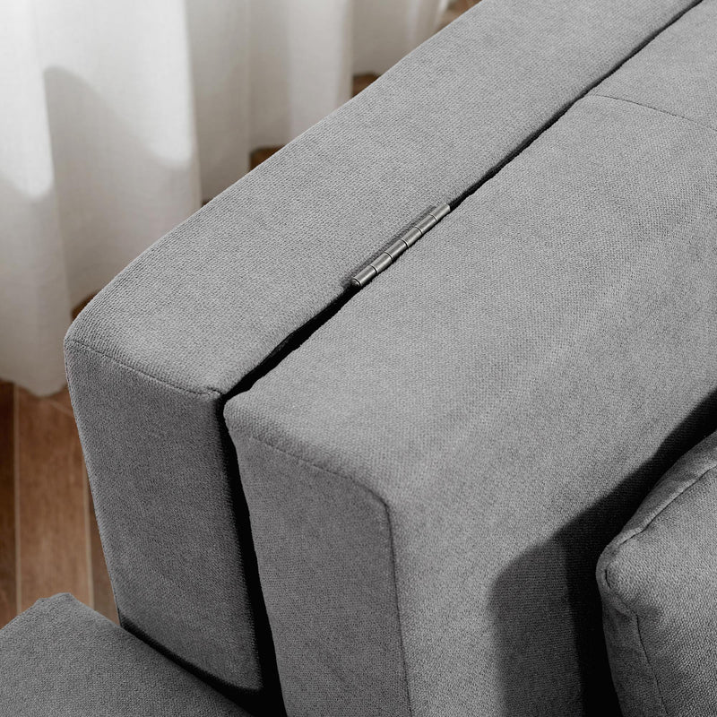 Divano Letto 2 Posti 152x101x81 cm in Tessuto Grigio