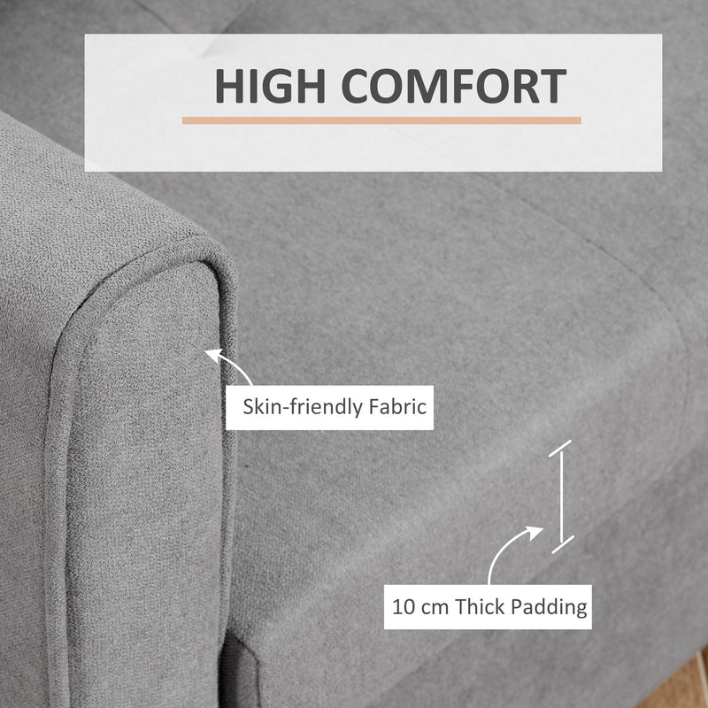 Divano Letto 2 Posti 152x101x81 cm in Tessuto Grigio