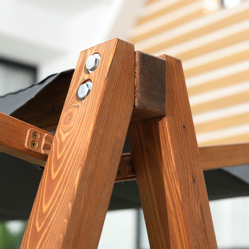 Dondolo Letto 3 Posti da Giardino 225,5x113x180 cm in Legno e Poliestere Grigio