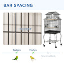 Voliera Gabbia per Uccelli 50x49x137 cm in Acciaio Nero