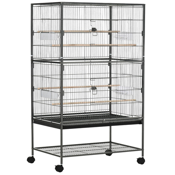 Voliera Gabbia per Uccelli 78x52x132 cm in Acciaio Grigio scuro online