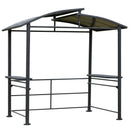 Gazebo a Pergola per Barbecue 240x150x230 cm in Acciaio Grigio scuro