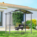 Gazebo a Pergola per Barbecue 240x150x230 cm in Acciaio Grigio scuro