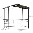 Gazebo a Pergola per Barbecue 240x150x230 cm in Acciaio Grigio scuro
