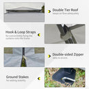 Gazebo da Giardino 3,64x3,64x2,94m in Acciaio e Tessuto Oxford Grigio