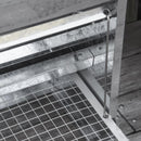 Mangiatoia per Galline 51x38x40,5 cm in Metallo Zincato e Acciaio Inossidabile Argento