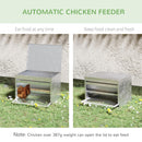 Mangiatoia per Galline 51x38x40,5 cm in Metallo Zincato e Acciaio Inossidabile Argento