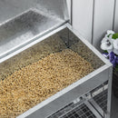 Mangiatoia per Galline 51x38x40,5 cm in Metallo Zincato e Acciaio Inossidabile Argento