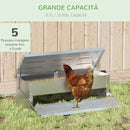 Mangiatoia per Galline 56x37x18,5 cm in Alluminio Argento