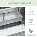 Mangiatoia per Galline 56x37x18,5 cm in Alluminio Argento