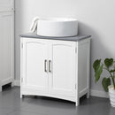 Mobile Sotto Lavello 2 Ante 1 Ripiano 60x33x60 cm in MDF Bianco