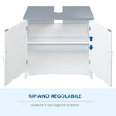 Mobile Sotto Lavello 2 Ante 1 Ripiano 60x33x60 cm in MDF Bianco