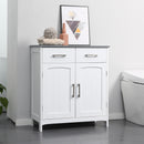 Mobiletto Bagno 2 Ante 2 Cassetti 1 Ripiano 68x33x76 cm in MDF Bianco