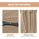 Ombrellone Doppio con Luci LED Ø4,5 m Palo Ø48 mm in Poliestere e Acciaio Cachi